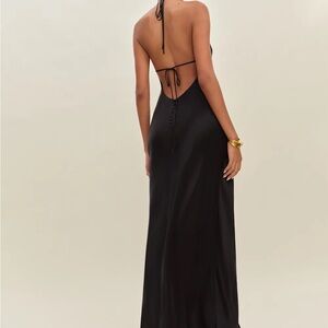 Elegant Black Satin Dress
